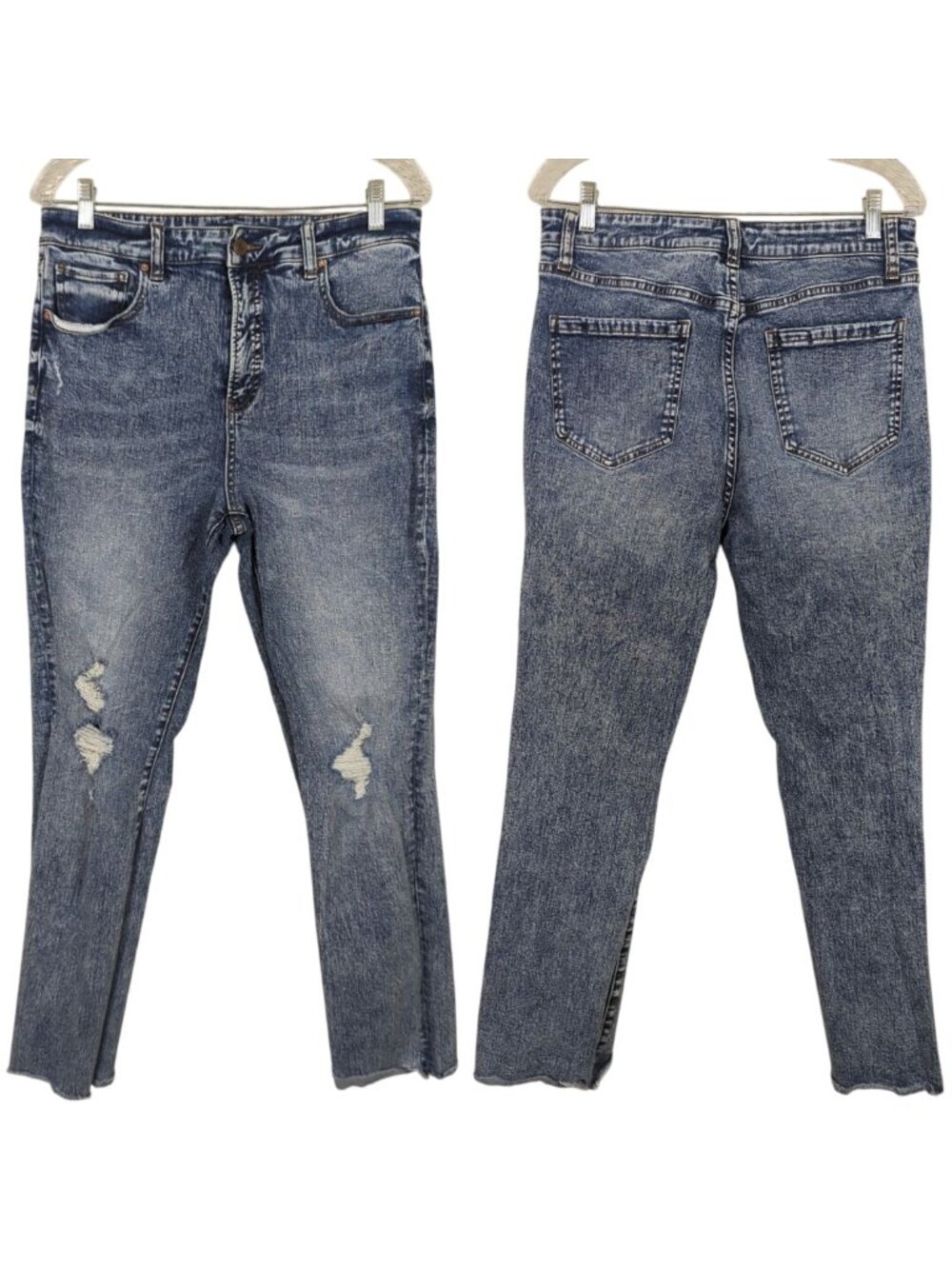 Boston Proper high-rise distressed straight leg Women's Jeans size 10